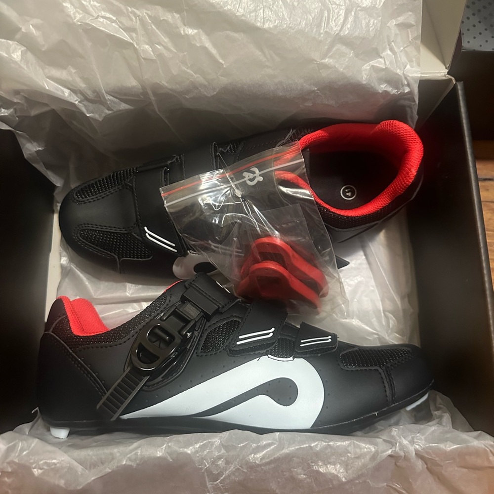 Peloton Black and Red Cycling Shoes